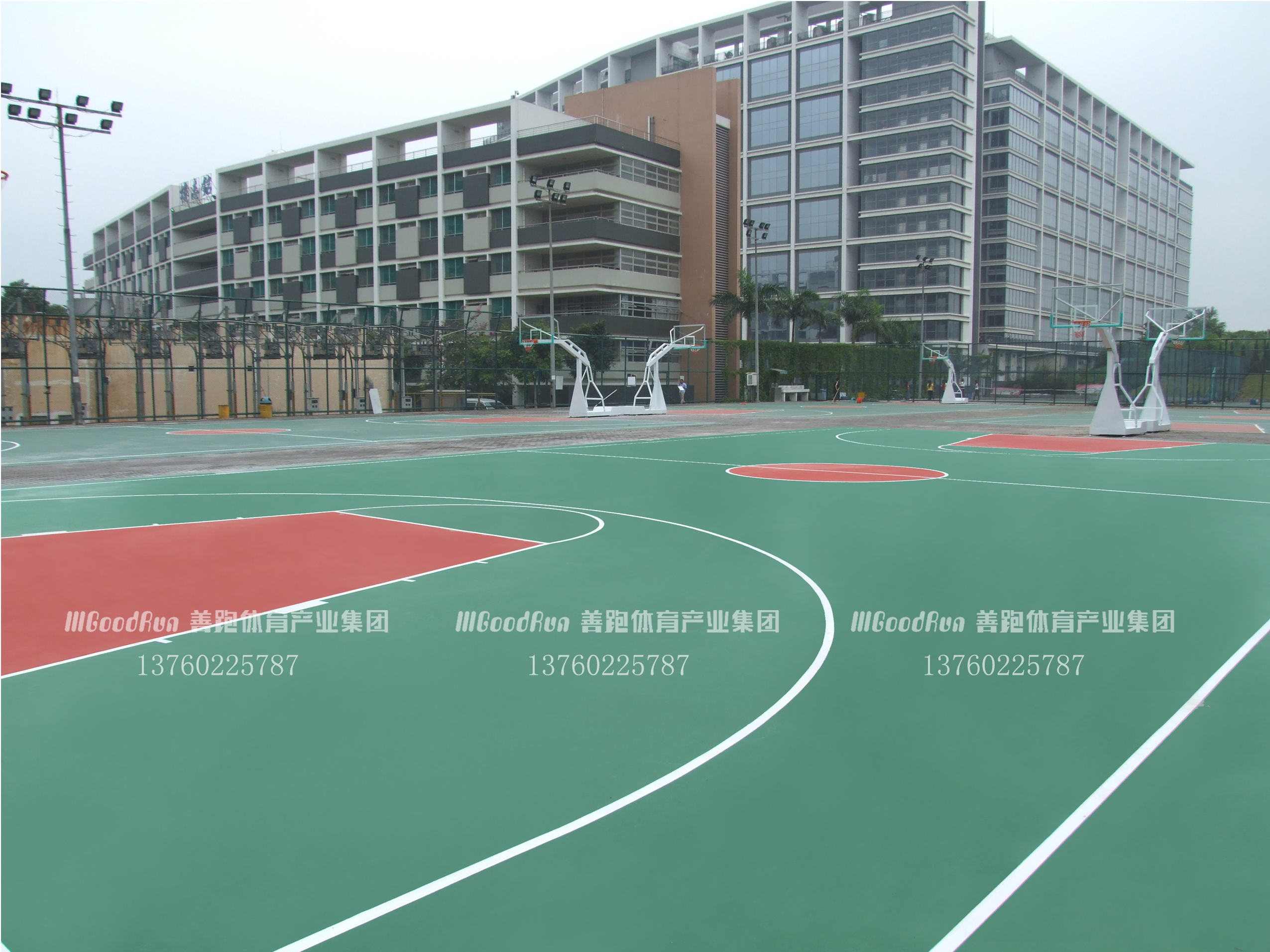 深圳硅PU篮球场工程案例，AIFA体育
